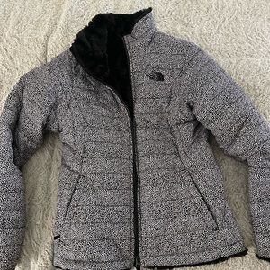 The North Face flux fur (not real fur) reversible winter coat